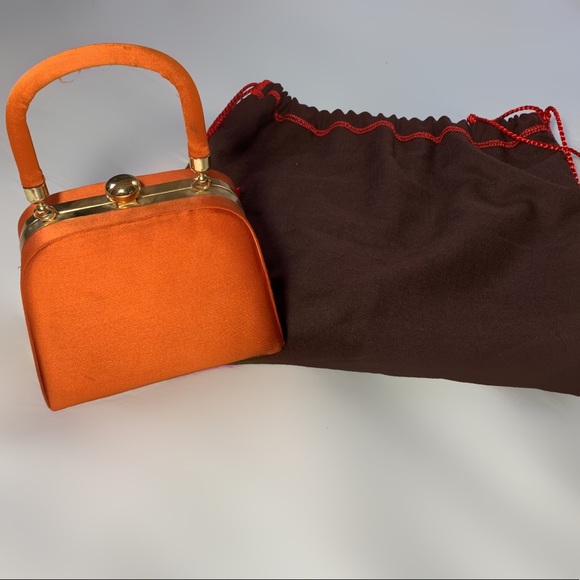 Vintage 1980s Nicole Miller Satin Handbag 🔥🧡 - Picture 2 of 6
